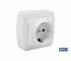 Base Bipolar de superficie | Modelo Atlantis | Color blanco | 16 A - 250 V | L-N