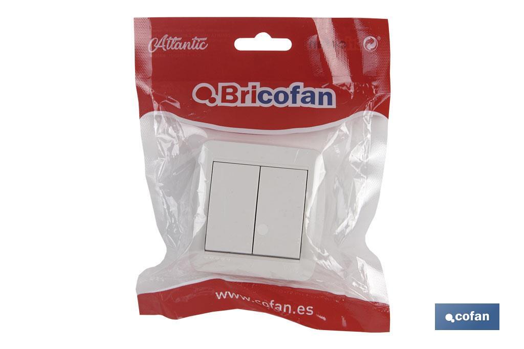 DOBLE INTERRUPTOR SUPERFICIE  MODELO ATLANTIS10A BLANCO