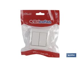 DOBLE INTERRUPTOR SUPERFICIE  MODELO ATLANTIS10A BLANCO