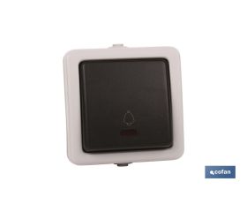 Pulsador Estanco IP54 | Para exteriores | 10 A - 250 V | Color gris