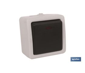Interruptor - Conmutador Estanco IP44 | Para exteriores | 10A 250V | Color gris