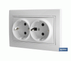BASE DOBLE BIPOLAR MODELO PACIFIC 16A250V CON OBTURADOR Y EMBORNAMIENTO POR TORNILLO