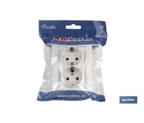 BASE DOBLE BIPOLAR MODELO PACIFIC 16A250V CON OBTURADOR Y EMBORNAMIENTO POR TORNILLO