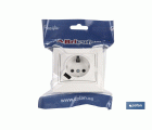 BASE ENCHUFE USB MONOBLOC MODELO PACIFIC 2P+T CON OBTURADOR 16A 250V 2.1A 5V