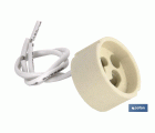 Portalámparas cerámico con casquillo y cable | Para lámparas tipo GU10 o GZ10 | 2 A - 250 V~