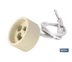 PORTALÁMPARAS CERÁMICA 2A250V CON CASQUILLO GZ10 Y 150MM CABLE