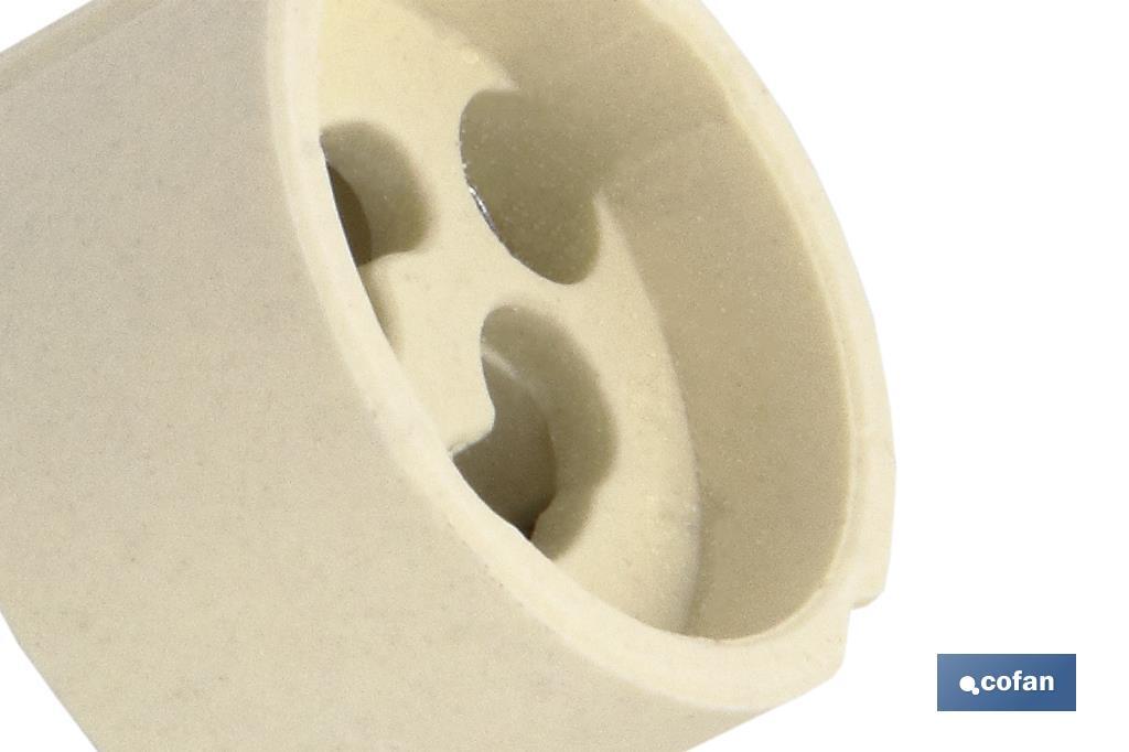 PORTALÁMPARAS CERÁMICA 2A250V CON CASQUILLO GZ10 Y 150MM CABLE