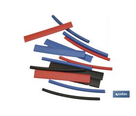 Surtido de 10 y 18 unidades de tubo termoretráctil 80 mm | Colores variados | Variedad de medidas de diámetros