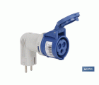 Adaptador bipolar de conversión | Grado de protección IP 44 | Clavija Schuko 2 P + T | 16 A