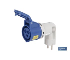 ADAPTADOR INDUSTRIAL 16A 230V IP44 CLAVIJA SCHUKO