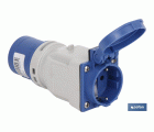 Adaptador industrial clavija-base | Grado de protección IP 44 | Clavija-base Schuko 2 P + T | 16 A