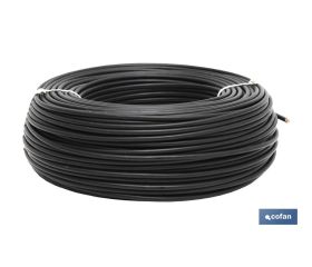 Rollo de Cable Eléctrico H07V-K | Sección de cable de varias medidas | Longitud: 100 m | Color: Negro