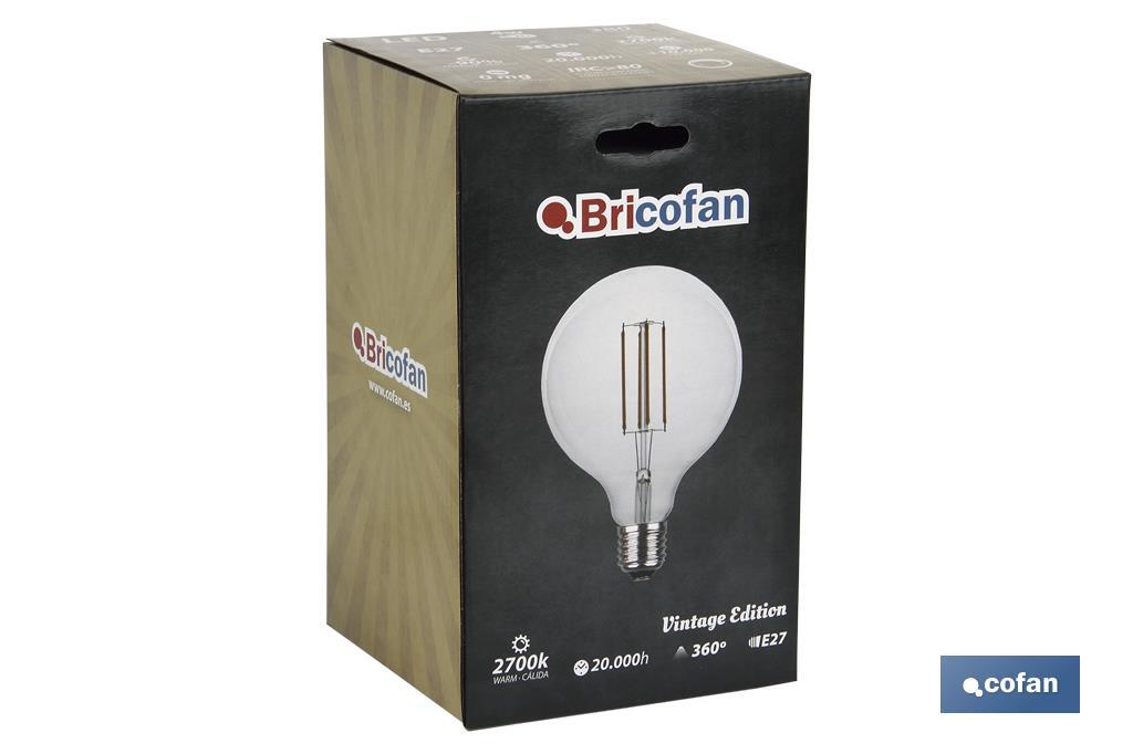 BOMBILLA LED GLOBO CLARO E27 4W 380LM 2700K