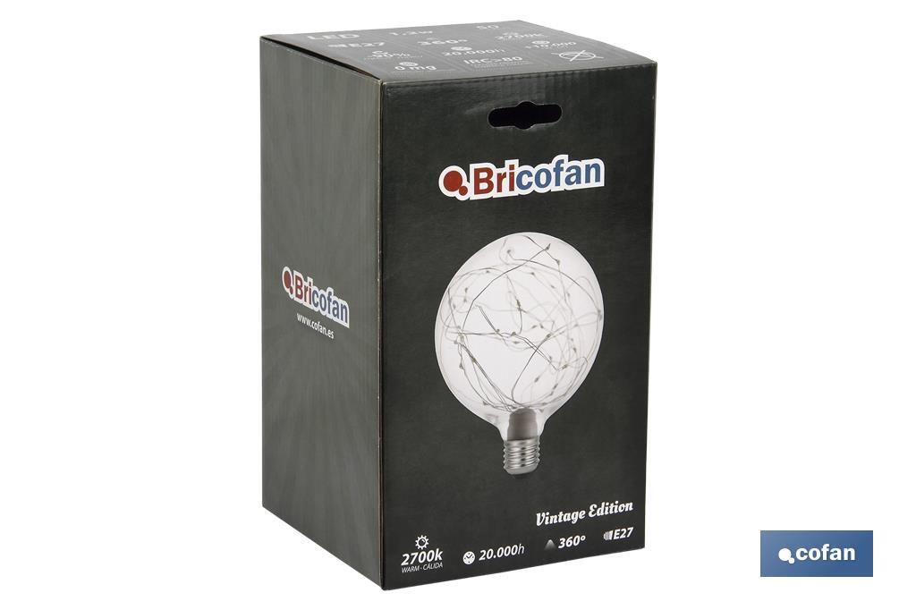 BOMBILLA LED GLOBO ESTRELLAS E27 1,2W 50LM 2700K