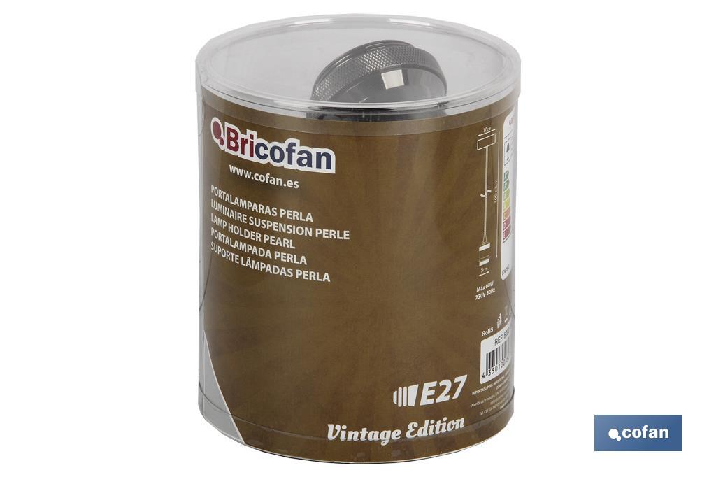 PORTALAMPARAS (CABLE+ROSETÓN)  PERLA E27 100X10CM