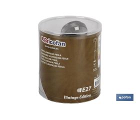 PORTALAMPARAS (CABLE+ROSETÓN)  PERLA E27 100X10CM