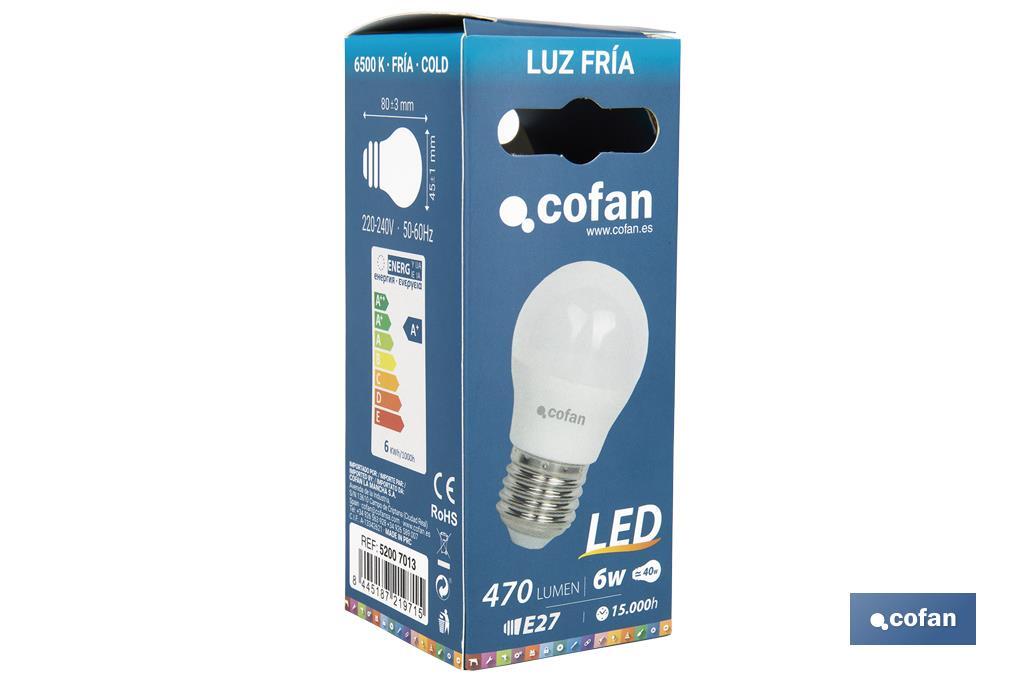BOMBILLA LED 8 W ESFÉRICA E27 220° 810 LM 4000 K