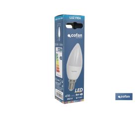 BOMBILLA LED 8W VELA E14 220º 810LM 4000K