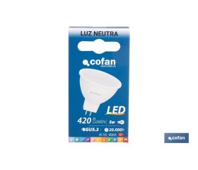 LÁMPARA LED COB 5 W GU-5.3 400 LM 4000 K