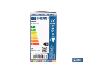 LÁMPARA LED COB 5 W GU-5.3 400 LM 4000 K