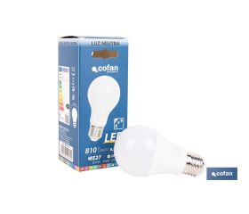 Bombilla Clásica LED con Sensor de Presencia E27 | 8,5 W - 810 lúmenes | 4000 K - luz neutra | Detección 240° <6 m | Ahorro Energético 90% | 25.000 h de Vida