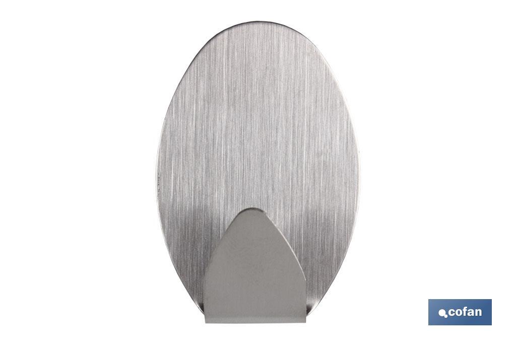 2 UDS COLGADOR AUTOADH. OVAL INOX GRANDE