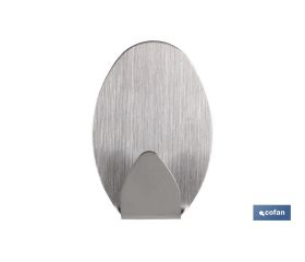 2 UDS COLGADOR AUTOADH. OVAL INOX GRANDE