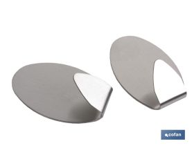 Colgador Auto-Adhesivo Oval Inox Grande