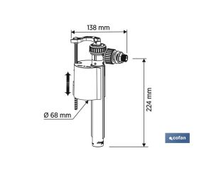 GRIFO DE ALIMENTACIÓN WC LATERAL MODELO KIEV