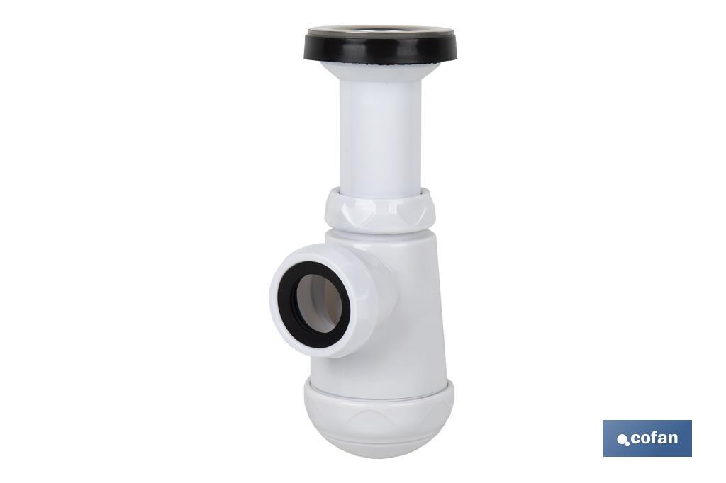SIFÓN BOTELLA CON SALIDA Ø32-40 Y VÁLVULA LAVABO BIDÉ 1 1/2 x 70