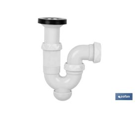 SIFÓN CURVO CON SALIDA Ø32-40 Y RACOR 1 1/2