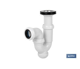 SIFÓN CURVO CON SALIDA Ø32-40 Y RACOR 1 1/2