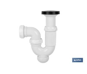 SIFÓN CURVO CON SALIDA Ø32-40 Y RACOR 1 1/2