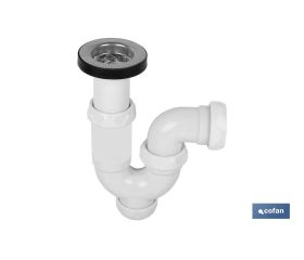 SIFÓN CURVO CON SALIDA Ø32-40 Y RACOR 1 1/2