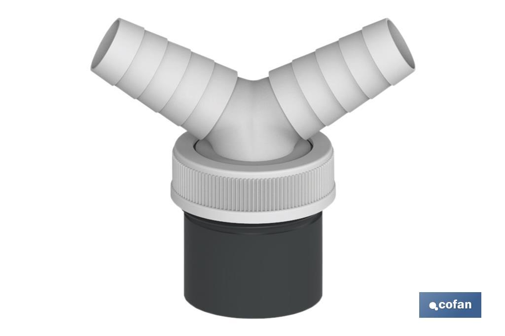 CONEXIÓN PVC Ø40 MM CON TOMA AUXILIAR PARA ELECTRODOMÉSTICOS