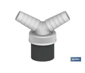 CONEXIÓN PVC Ø40 MM CON DOBLE TOMA AUXILIAR PARA ELECTRODOMÉSTICOS