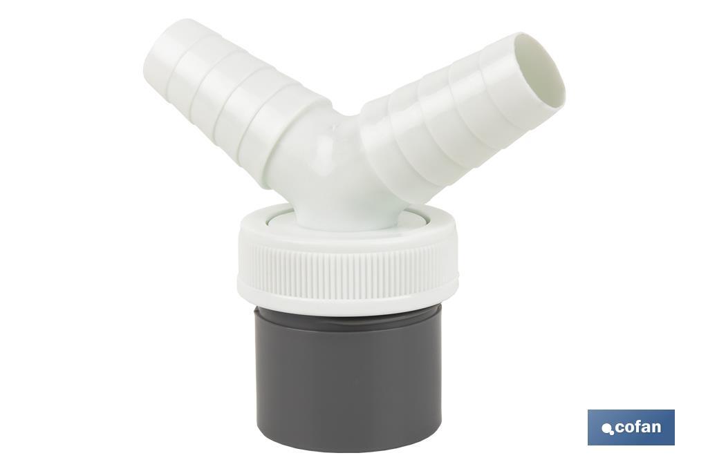 CONEXIÓN PVC Ø40 MM CON TOMA AUXILIAR PARA ELECTRODOMÉSTICOS