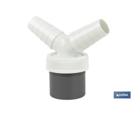 CONEXIÓN PVC Ø40 MM CON DOBLE TOMA AUXILIAR PARA ELECTRODOMÉSTICOS