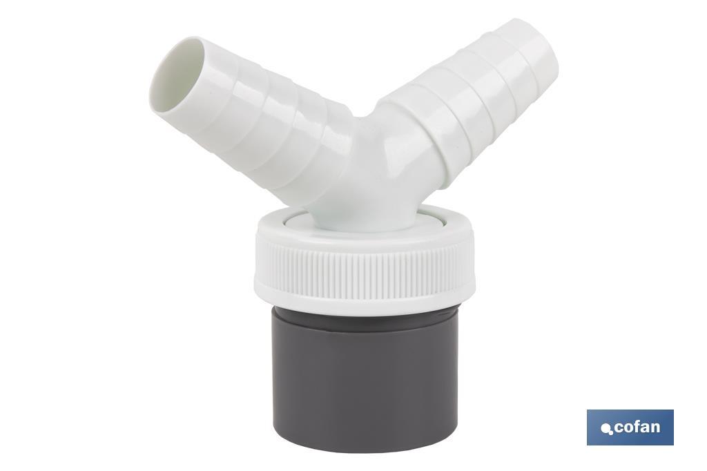 CONEXIÓN PVC Ø40 MM CON TOMA AUXILIAR PARA ELECTRODOMÉSTICOS