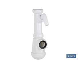 SIFÓN BOTELLA CON SALIDA Ø32-40, RACOR 1 1/2 Y TOMA AUXILIAR