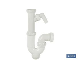 Sifón Curvo | Con Salida de Ø40 mm | Con Racor de 1 1/2 | Fabricado en Polipropileno | Junta Cónica Reductora de Ø32 mm