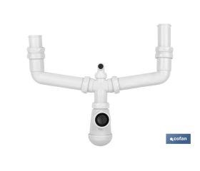 Sifón de Botella | Extensible | Con Salida de Ø40 mm | Doble Racor 1 1/2 | Junta cónica reductora de Ø32 mm