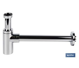 SIFÓN BOTELLA CROMADO CILÍNDRICO SALIDA Ø32-40 330 MM Y RACOR 1 1/4