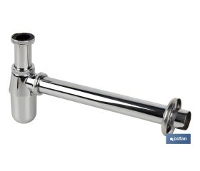 Sifón de botella Cromado | Extensible | Con Salida Horizontal de 330 mm y Ø32 mm | Rosca 1 1/4