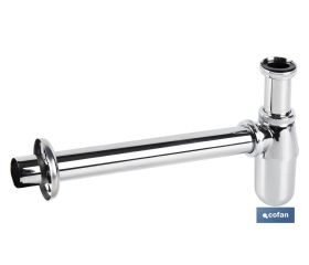 SIFÓN BOTELLA CROMADO SALIDA Ø32-40 330 MM Y RACOR 1 1/4