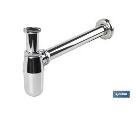 SIFÓN BOTELLA CROMADO SALIDA Ø32-40 330 MM Y RACOR 1 1/4