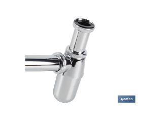 SIFÓN BOTELLA CROMADO SALIDA Ø32-40 330 MM Y RACOR 1 1/4