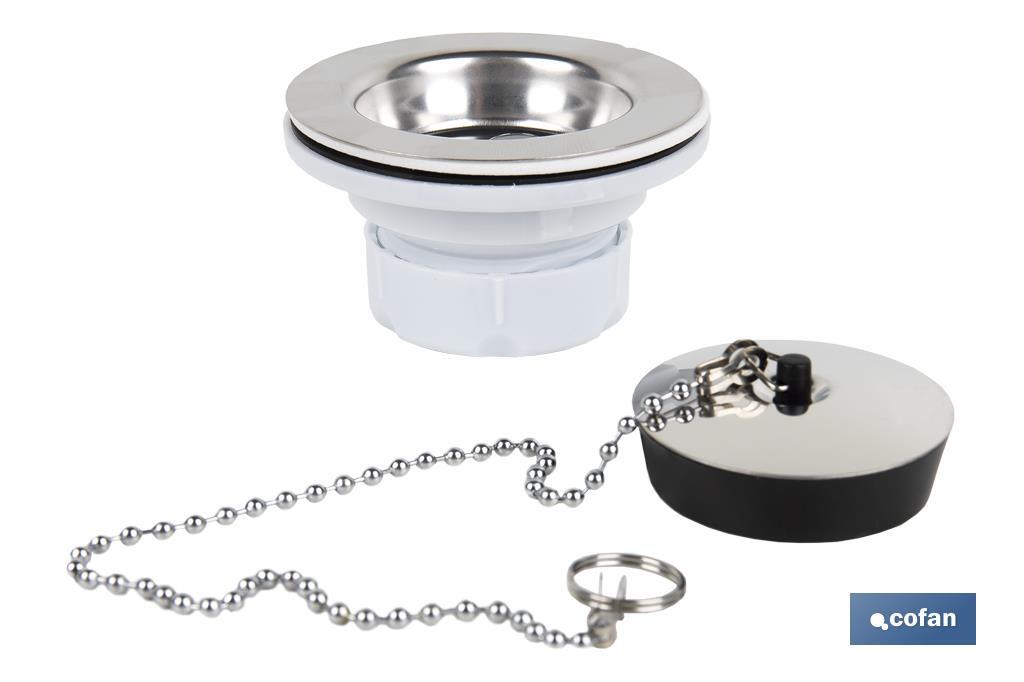 VÁLVULA LAVABO-BIDÉ 1 1/4 x 70 TAPÓN METÁLICO