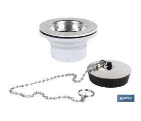 VÁLVULA LAVABO-BIDÉ 1 1/2 X 70 TAPÓN METÁLICO