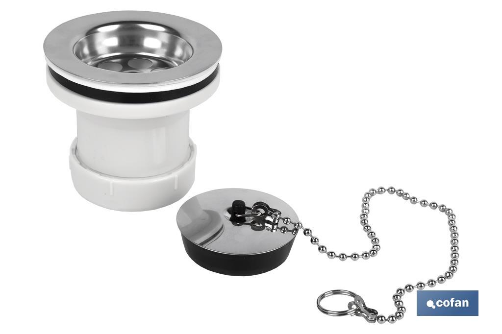 VÁLVULA LAVABO-BIDÉ 1 1/4 x 70 TAPÓN METÁLICO